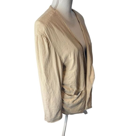 Free People Womens Linen Blame Blazwr Jack One Button Striped Lining Oversized M - Picture 4 of 6